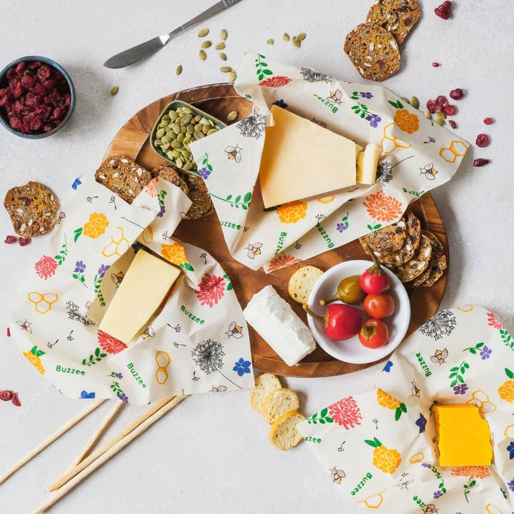 Cheese Wraps - Reusable Beeswax Food Wrap - 3 / Pack for wholesale by Buzzee