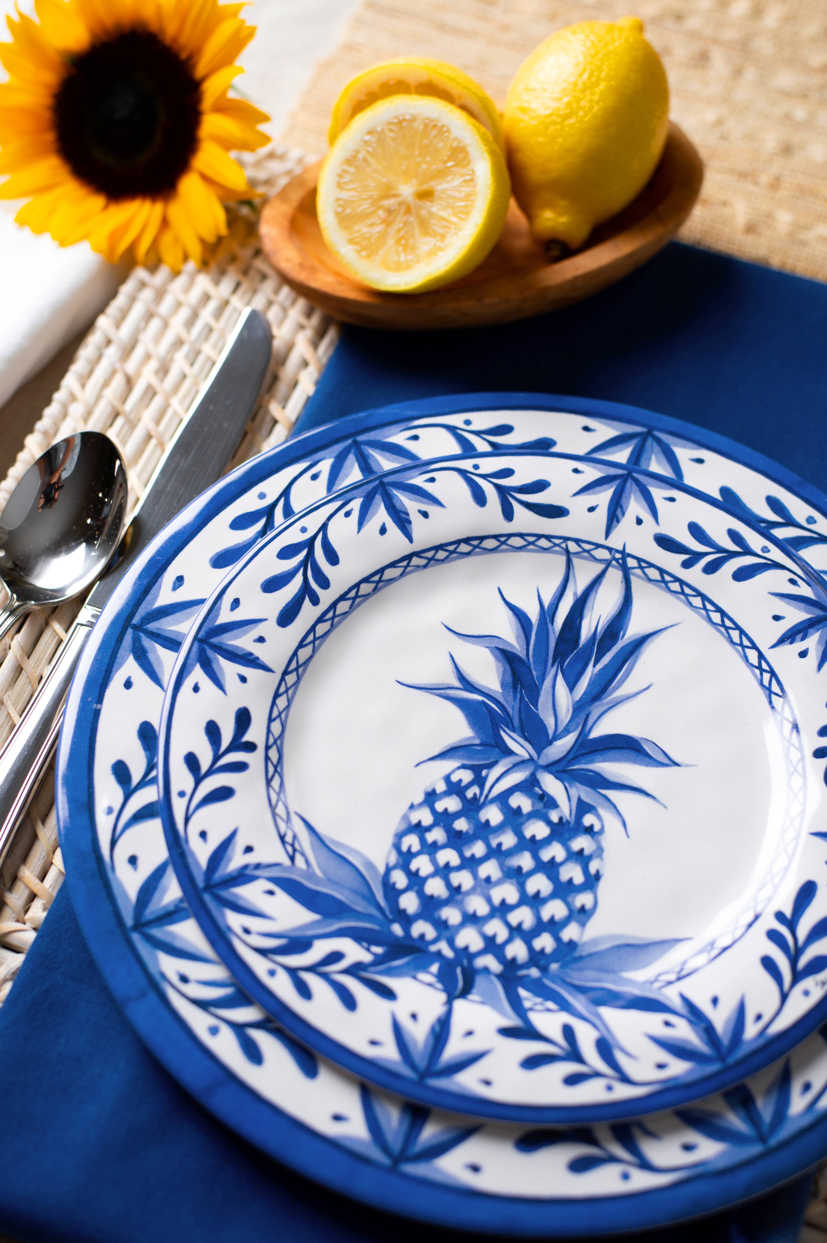 Bamboo Table - Vente Assiette - Assiette à dîner en bambou Blue Pineapple6