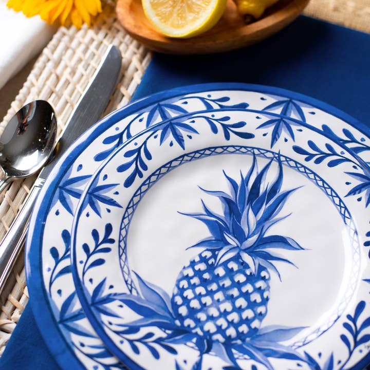 Bamboo Table - Wholesale Dinner Plate - Blue Pineapple Bamboo Dinner Plate6