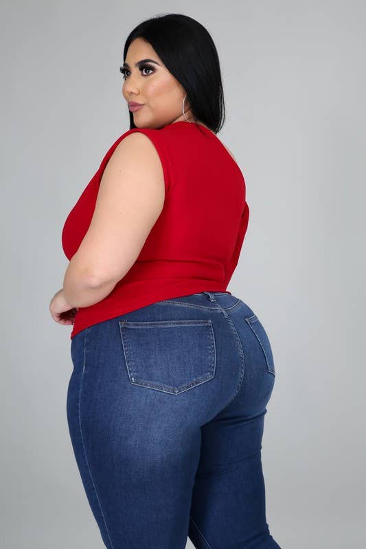 Black Pearl Clothing - Wholesale Blouse - Women's - PLUS SIZE ONE SHOULDER PUFF SLEEVE TOP3