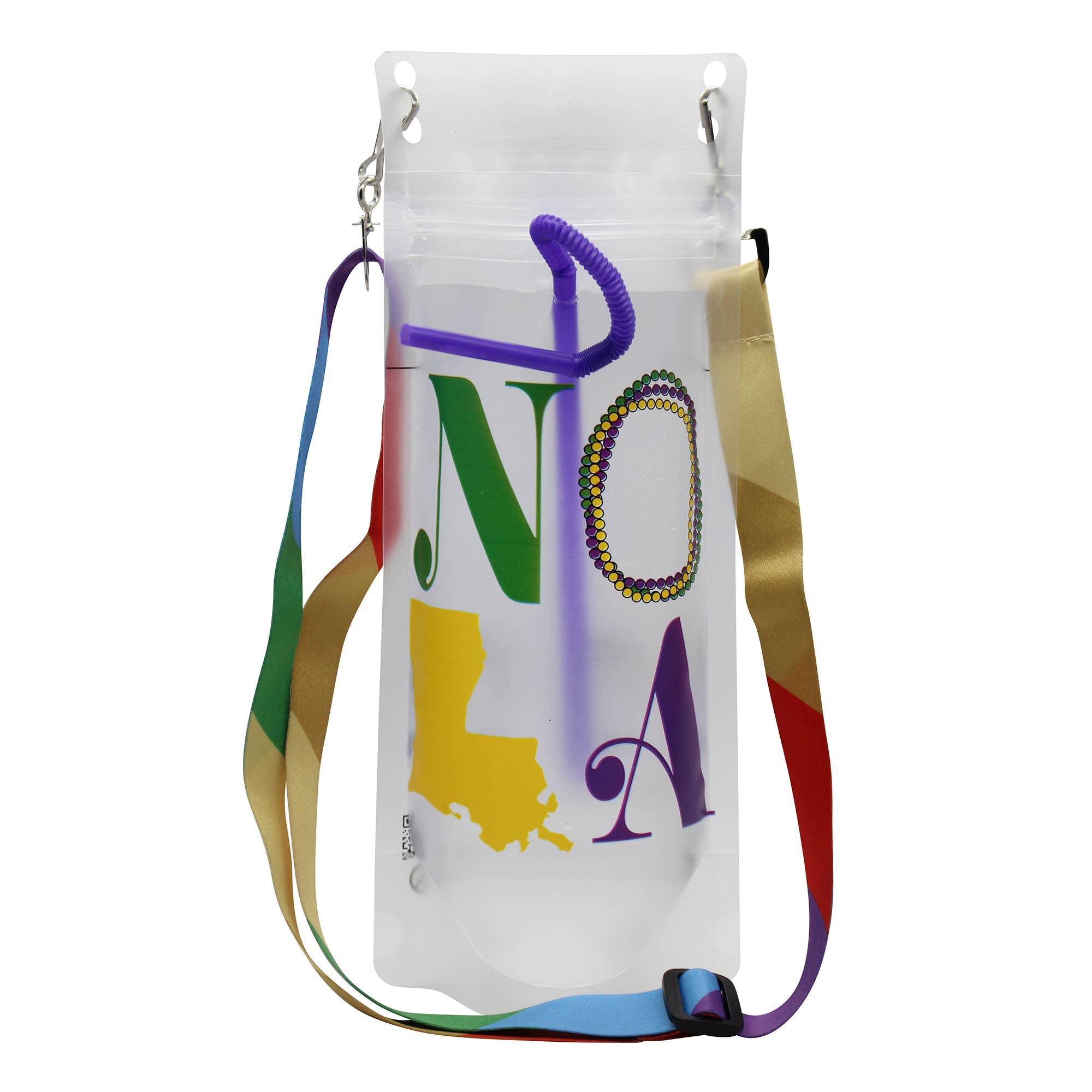 NeckSip – wholesale Party gift – NOLA Mardi Gras - Wearable Drink Pouches (16oz | 2-pk)10