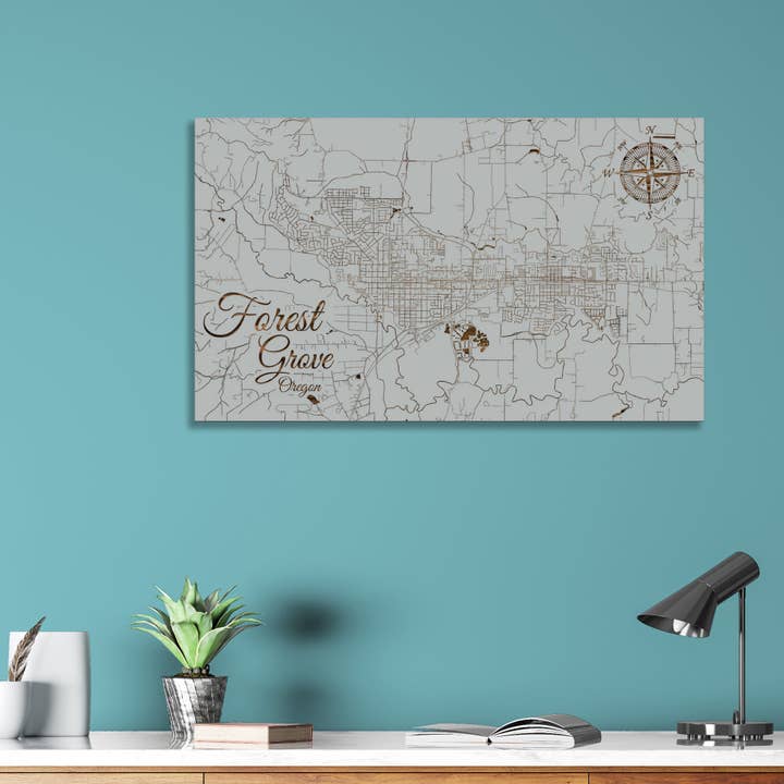 Oregon: Forest Grove Street Map for wholesale by Fire & Pine