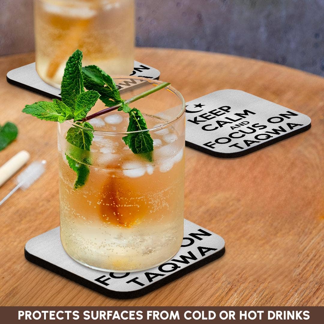 3dRose - Wholesale Coasters - 3dRose, Keep Calm And Focus on Taqwa is a parody with an Islamic theme, Coaster9