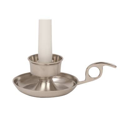 Biedermann & Sons - Wholesale Candle Holder - Classic Nickel Chamberstick for 7/8" Taper Candle