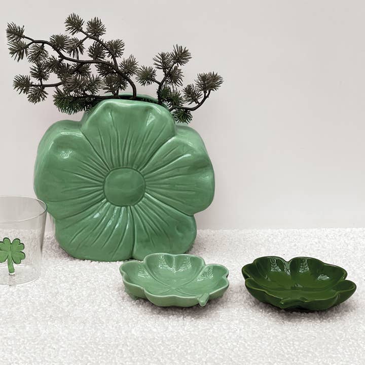 Opjet Paris - Wholesale Vase - Green flowered vase gm L21.5 W8.5 H19cm4