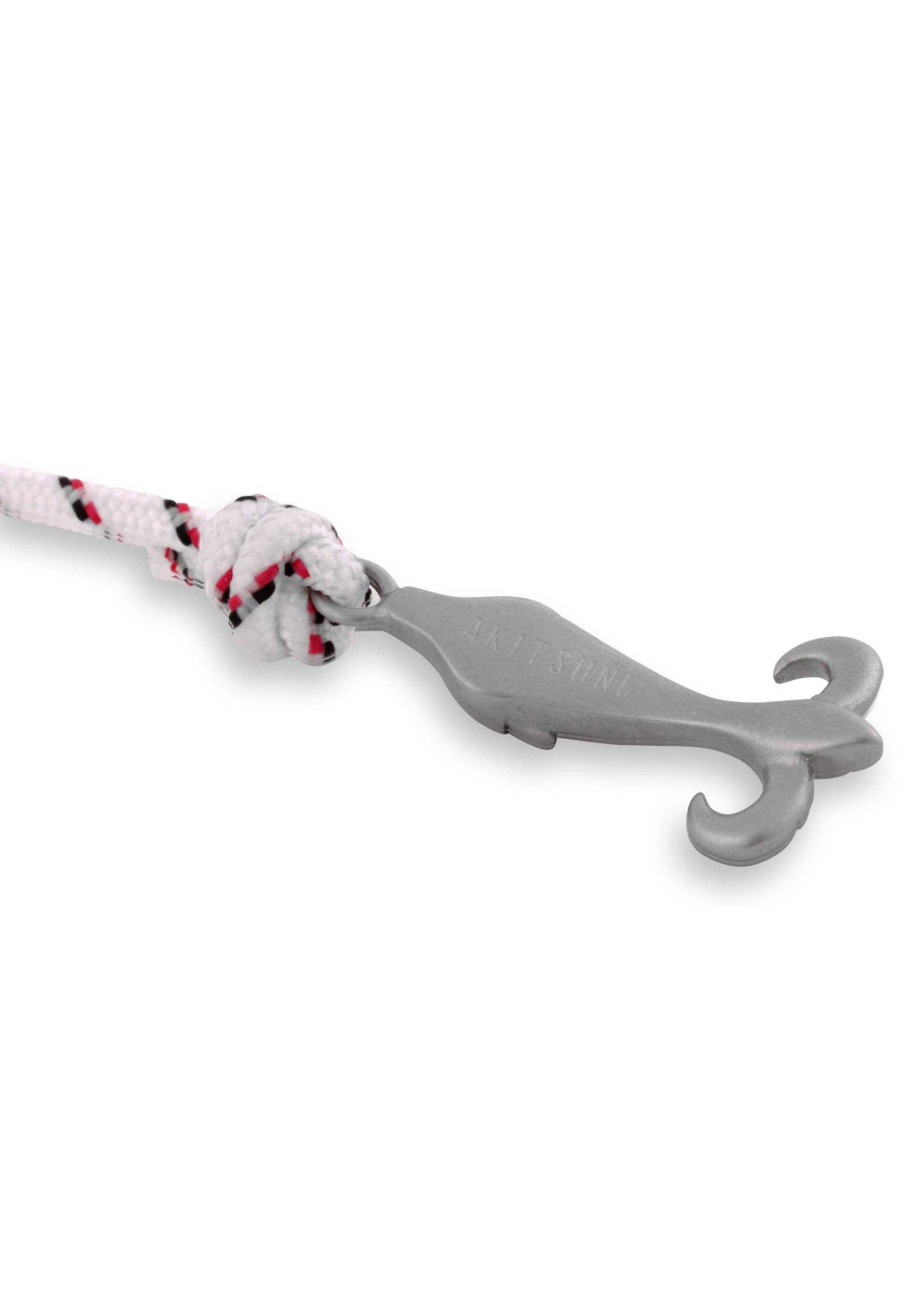 Blackskies - Wholesale Woven/Braided Bracelet - Vulpes Nylon Bracelet Double Wrapped Silver - White-Blue-Red4