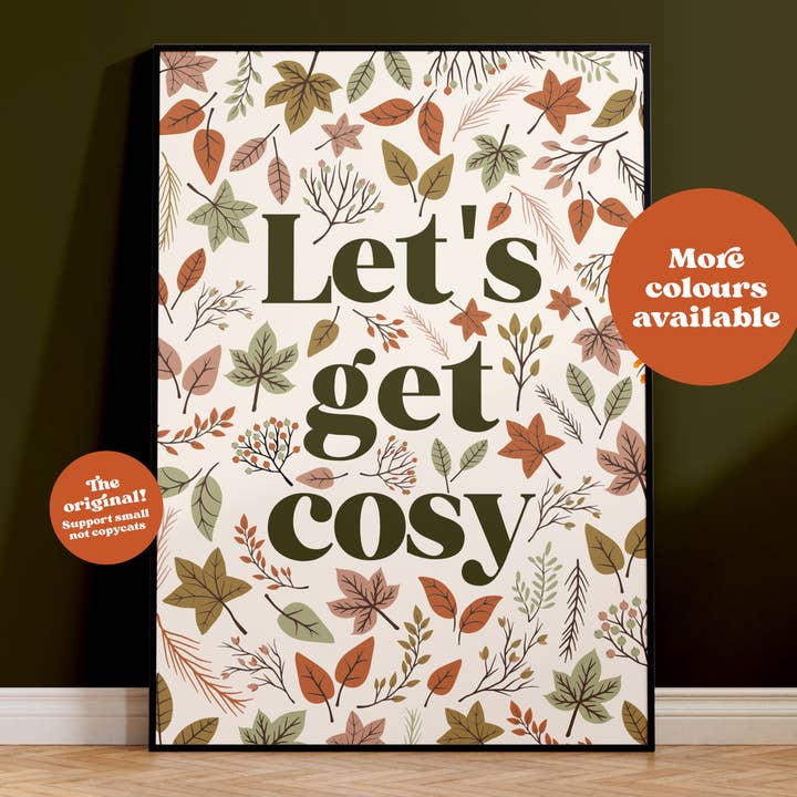 Let's get cosy print for wholesale by Lauren Beth Designs