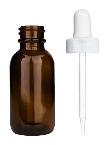 Best Bottles - Vente Supports pour huile essentielle - Bouteille ronde ambrée Boston - 30 ml (plusieurs couleurs de compte-gouttes)10