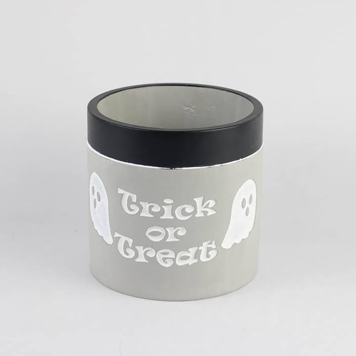Florinia - Wholesale Plant Pot - “Trick or Treat” Concrete Pot with Ghost Motif – Planter or Votive2