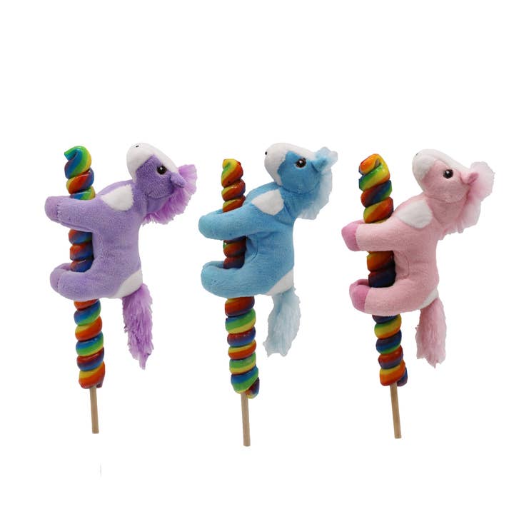 Kelley and Company - Wholesale Lollipop - 4" Plush Horse Stuffed Animal Lollipops Candy