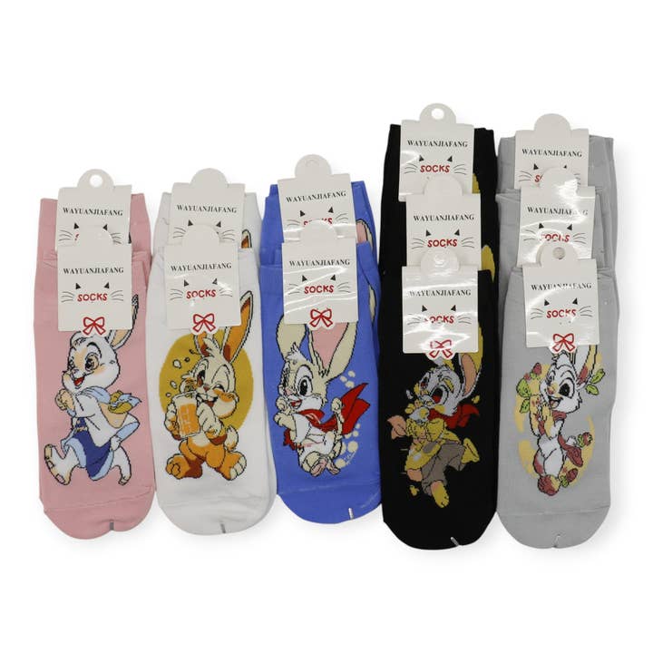 ASSORTED Women's Cute Rabbit Cartoon Socks SK4222-2 (12PC) for wholesale on Faire7