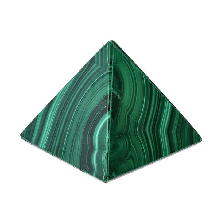 Malachite pyramid 4x4cm for wholesale by Vives de la Cortada S.L