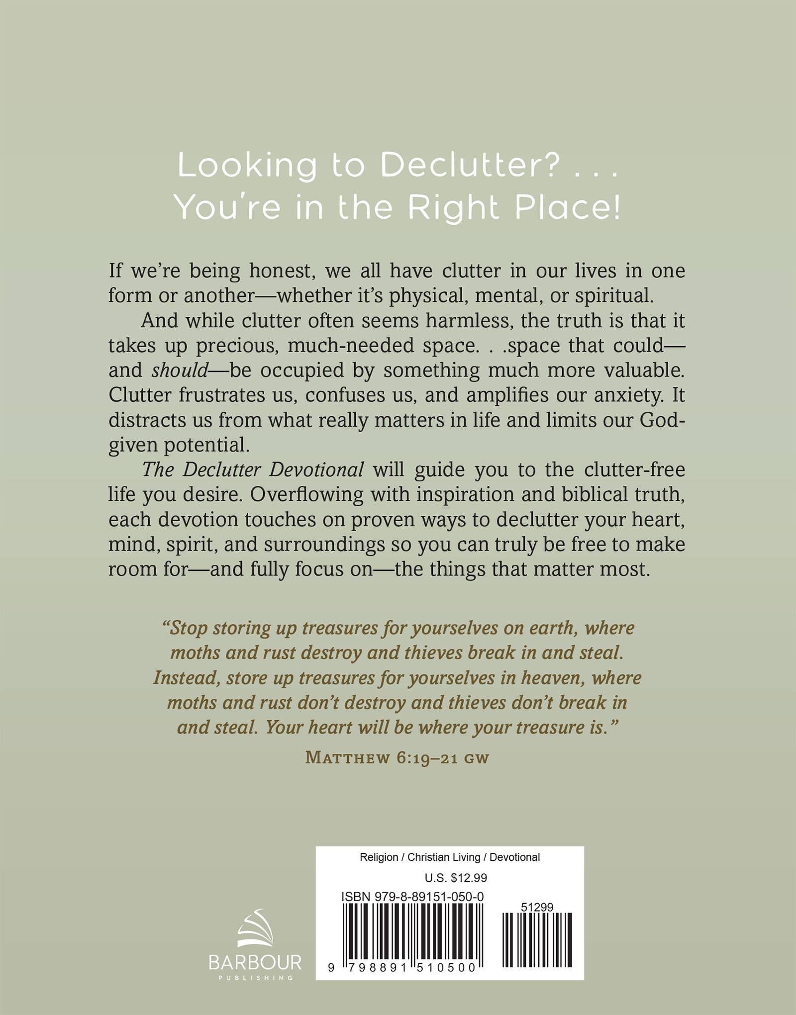 Barbour Publishing, Inc. - Wholesale Religion - The Declutter Devotional12