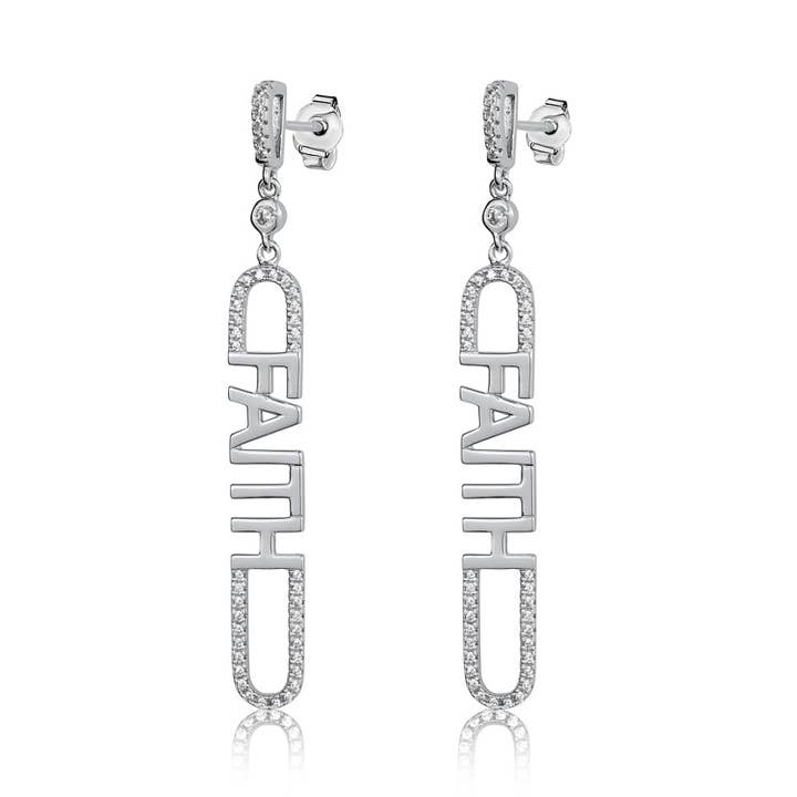 Brincos exclusivos Faith Drop por atacado de Bijoux Champagne