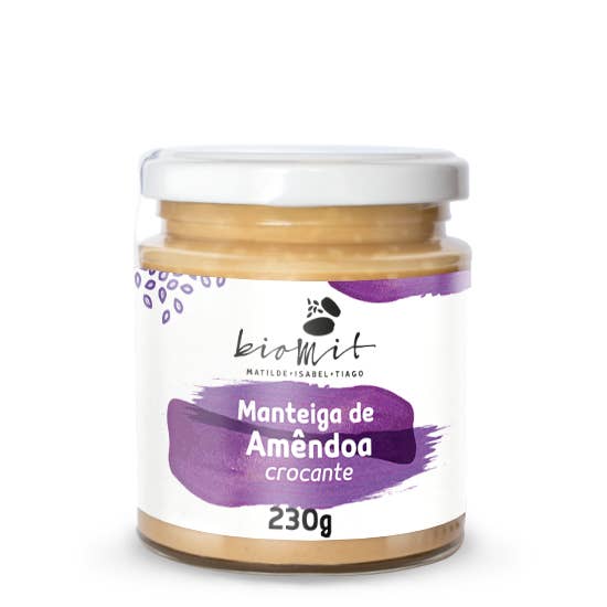 Crunchy Almond Butter 230g for wholesale by Purenut Alimentos Biológicos Lda