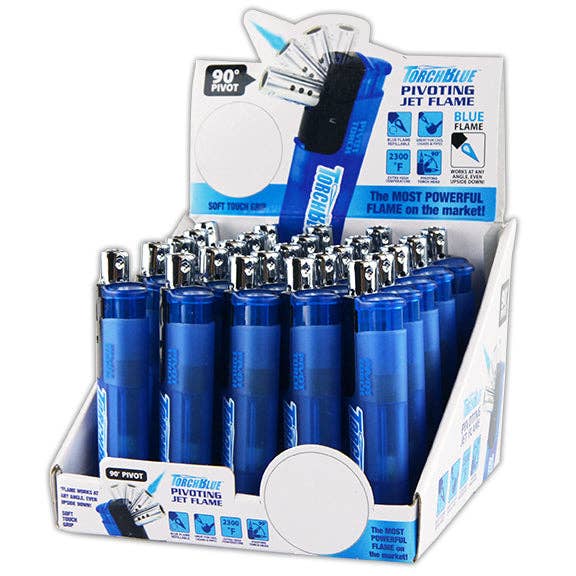 Torch Blue Pivot Head Torch Lighter- 25/Display for wholesale by Torch Blue