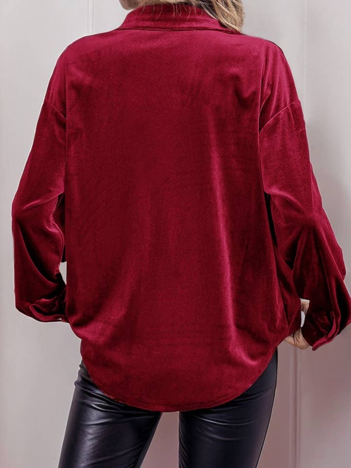 NINEXIS - Wholesale Blouse - Women's - CWTBLL2011_LAPEL LONG SLEEVE SINGLE BREASTED SHIRT