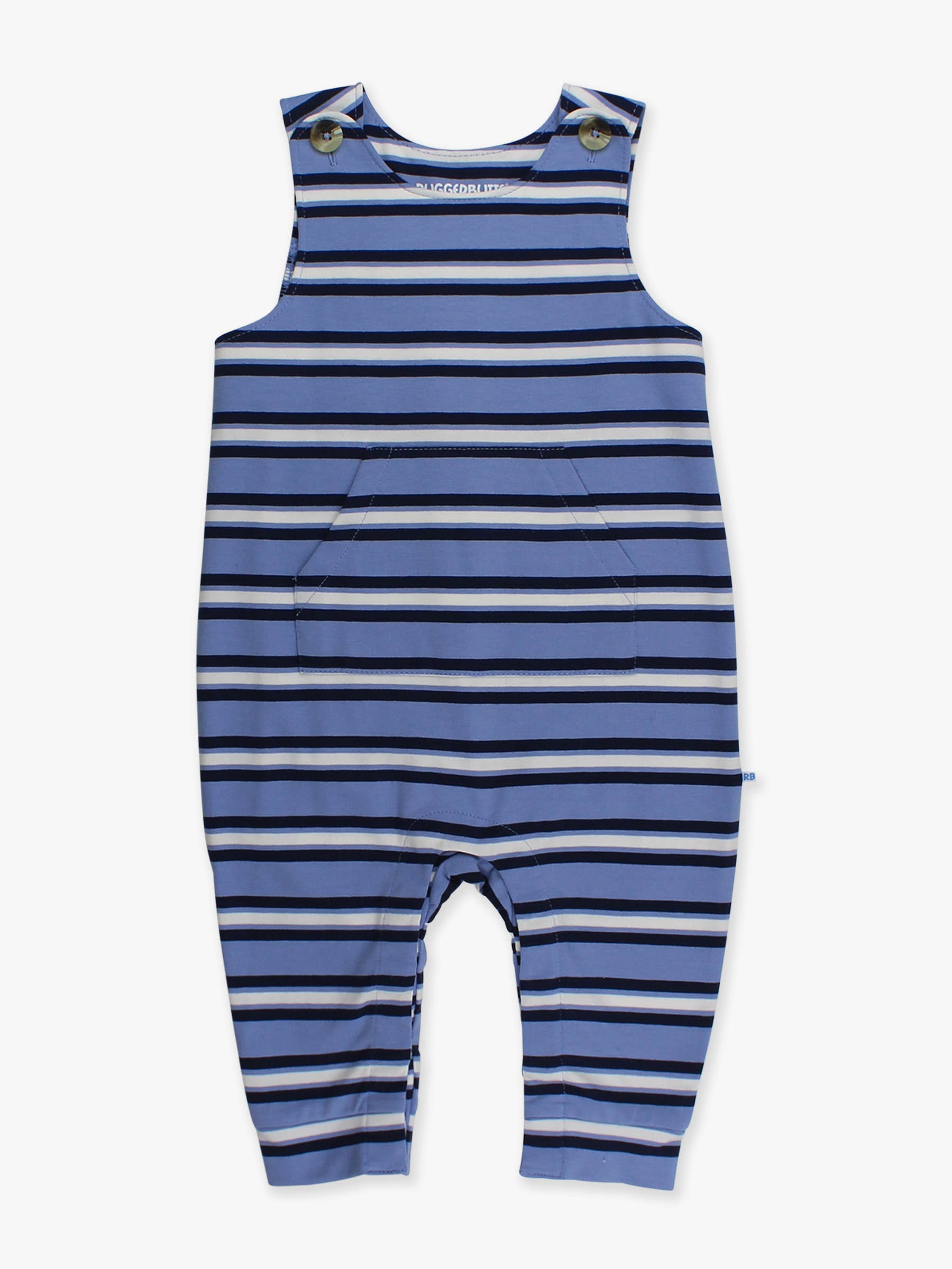 Baby Boys Periwinkle Blue Stripe Knit Longall Pocket Romper for wholesale on Faire5