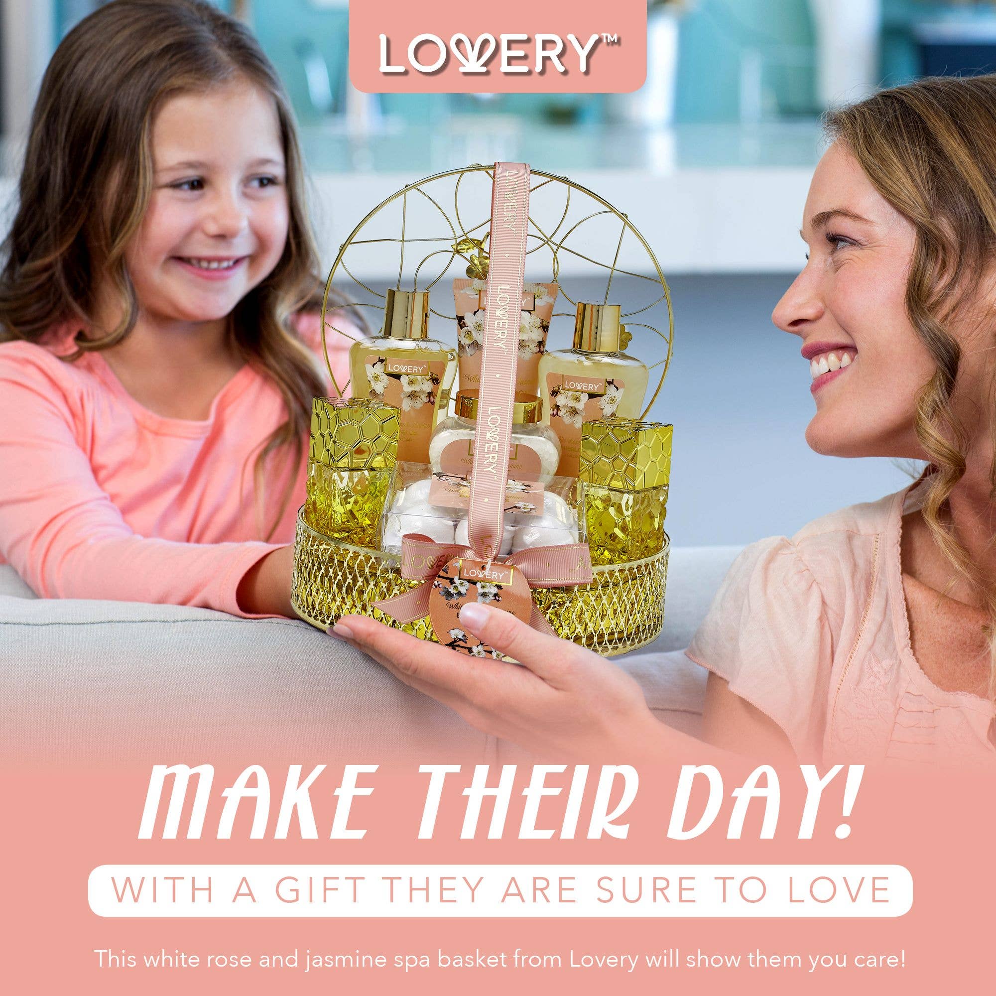 Lovery - Vente Set de bain et corps - Panier cadeau pour le bain et le corps - Rose blanche - Parfum 13 pièces6