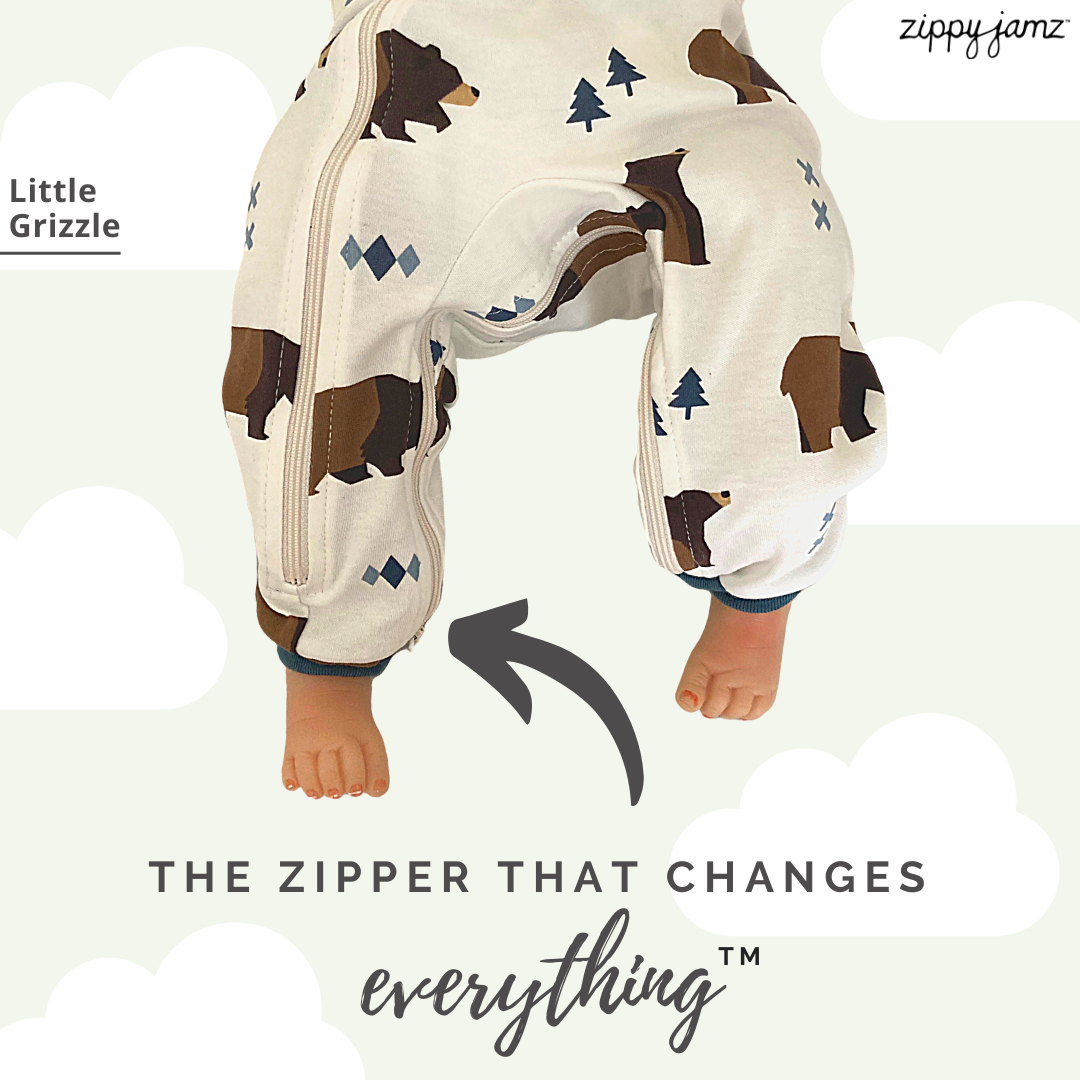 ZippyJamz - Wholesale Jumpsuit - Baby - Little Grizzle - Babysuit - Footed7