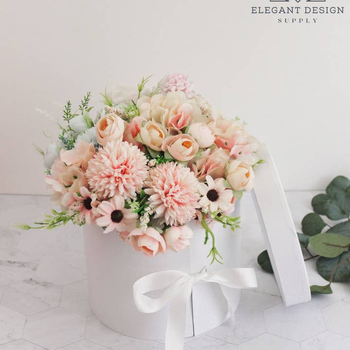 Elegant Design Supply – Engroshandel Gaveæske – To lag rund blomsterkasse med klart låg25