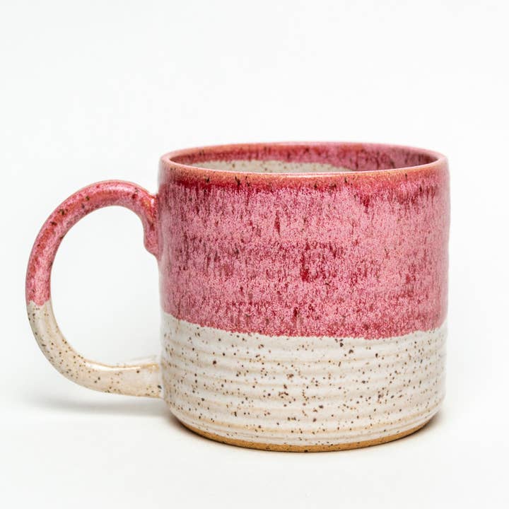 White Squirrel Clayworks - Wholesale Coffee Mug - Frosted Cherry Hand-thrown, in Ohio, Ceramic 12-14 oz Mug