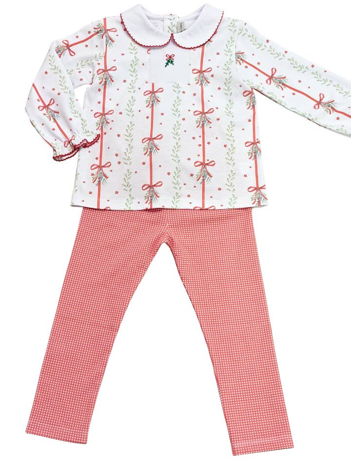 Set voor meisjes met kerststrikken en maretakleggings voor wholesale door Baby Threads