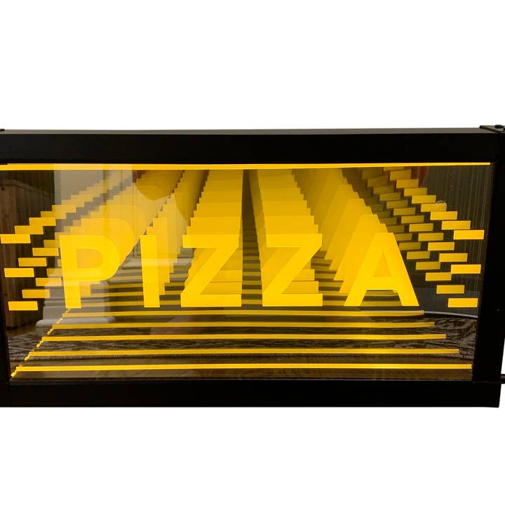 FIXTUREDISPLAYS - Wholesale Neon Sign - Bright LED "PIZZA" Sign Static Neon Light Tunnel Lamp Infinity Light Mirror Light Frame 18117