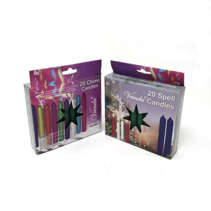 Vrinda - Wholesale Tapered Candle/Candlestick - 4''Chime/Spell candles(pack of 20) Green5