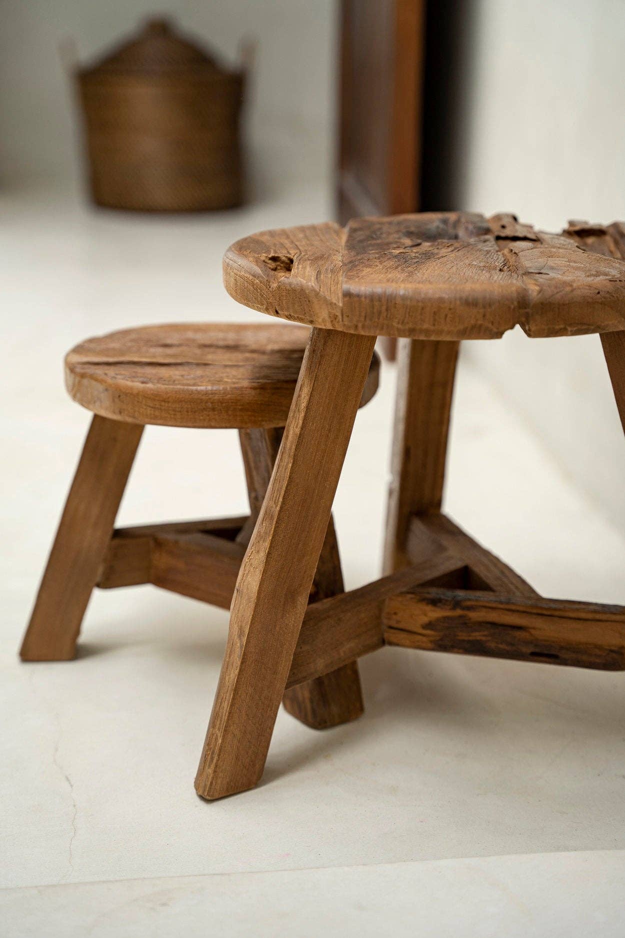 Bazar Bizar Living - Vente Tabouret - Tabouret Yatai naturel - Taille M4