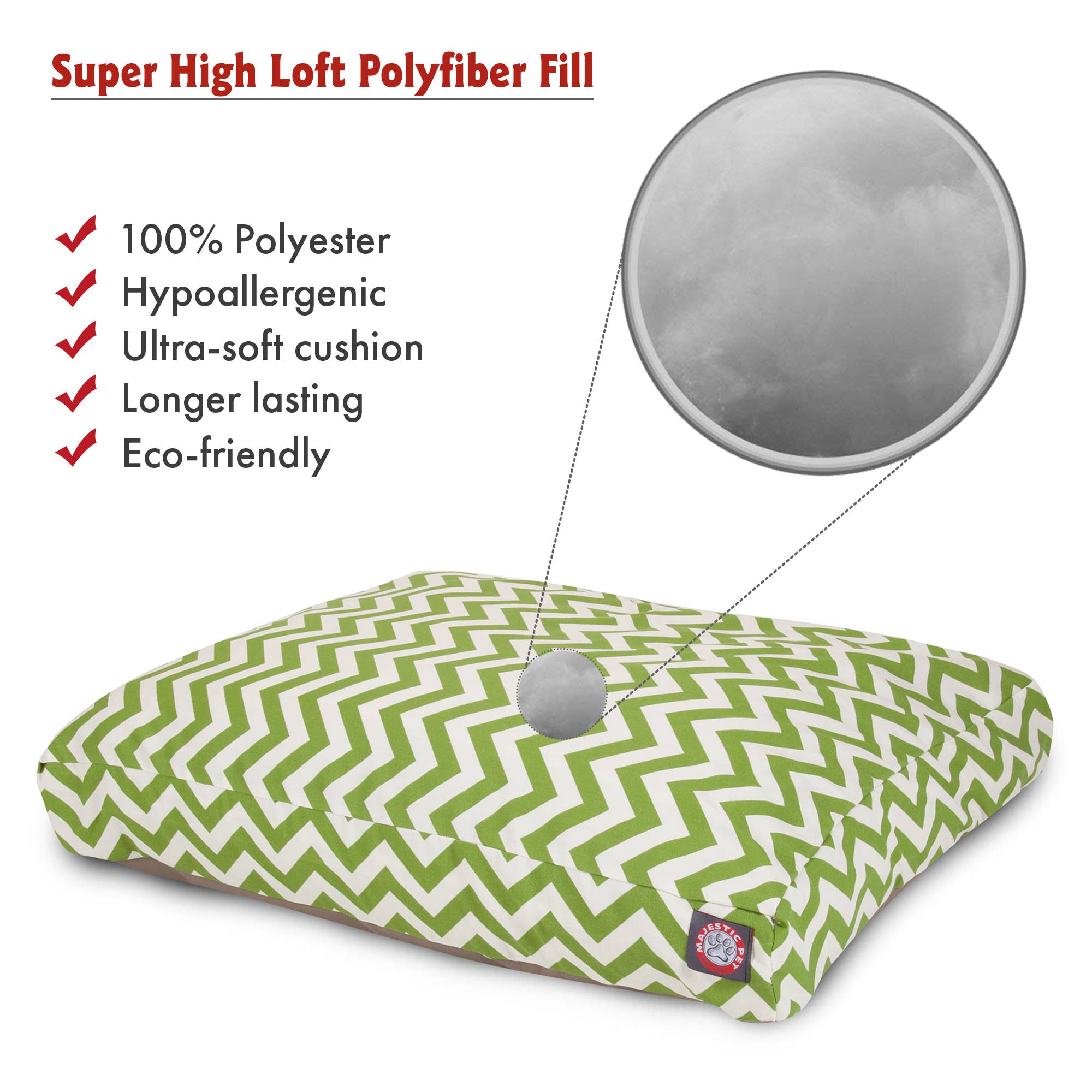 Majestic Pet Products – cama - Cão por atacado – Cama retangular para cães Chevron60