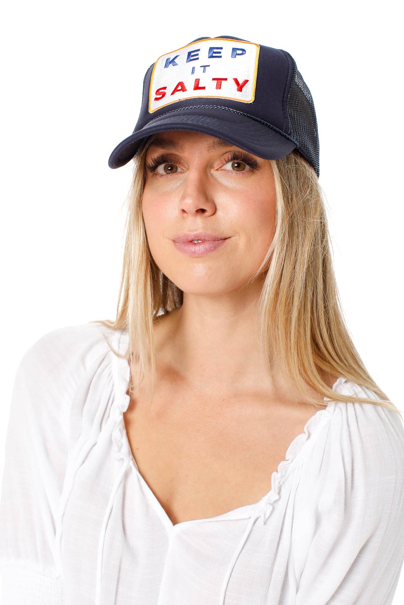 Keep It Salty Trucker Hat in Navy for wholesale on Faire3