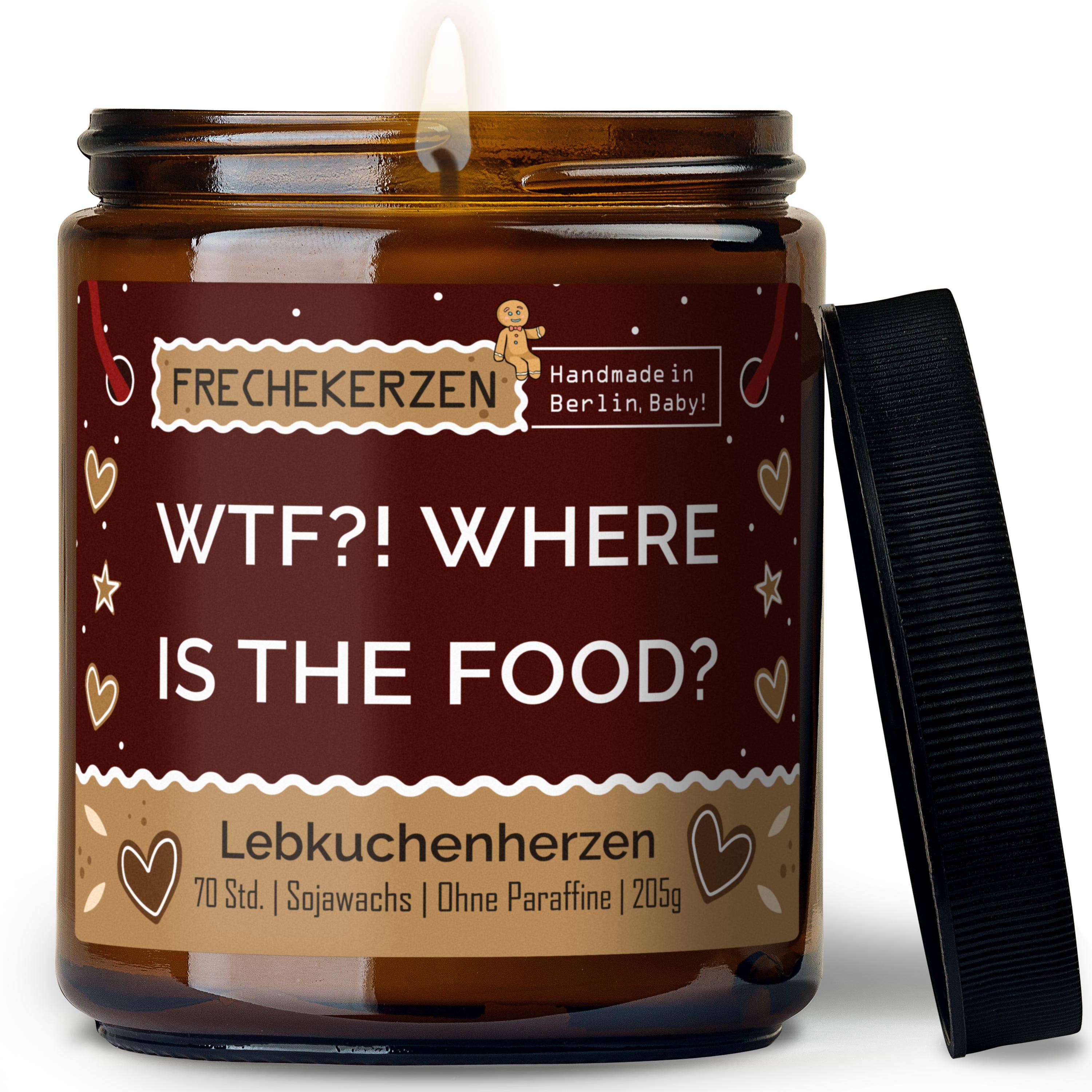 mysoy‎® Duftkerzen-Manufaktur - Wholesale Jar/Filled Candle - Candle with saying | wtf?! where is the food? | Gift soy15