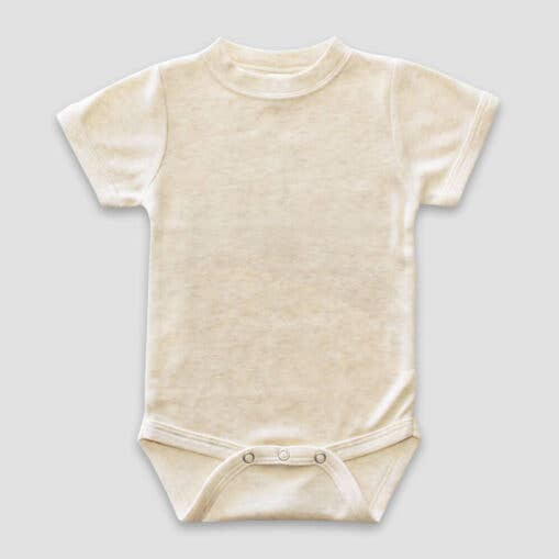 Infant Baby LUXE Short Sleeve Crew Neck Bodysuit OPEN SIZE for wholesale by Laughing Giraffe