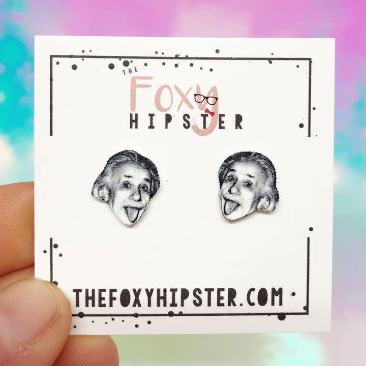 Einstein Stud øreringe for engroshandel hos The Foxy Hipster