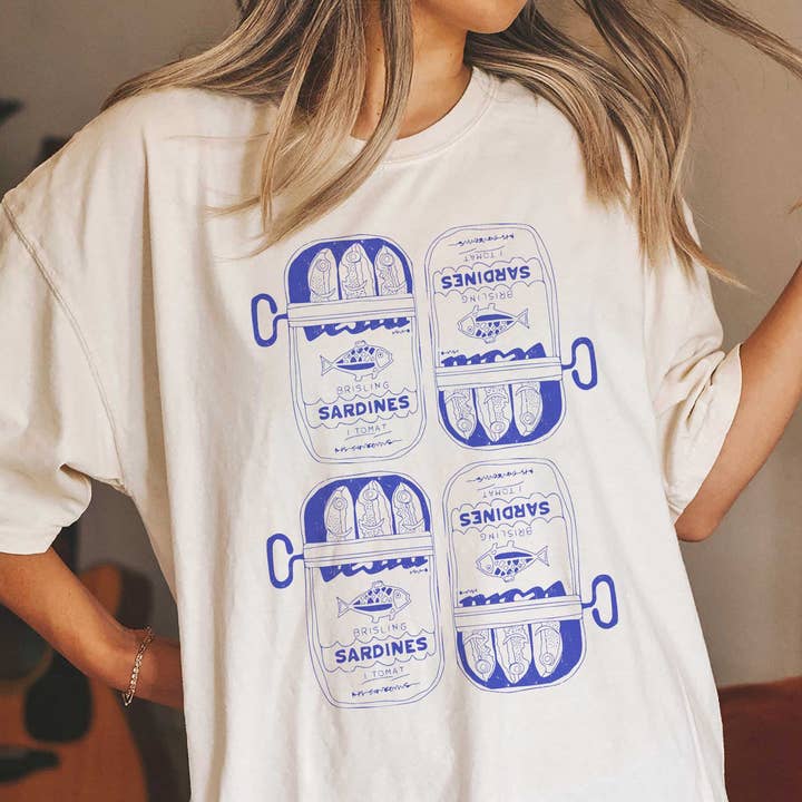 BRISLING SARDINES Oversized Graphic Tee for wholesale by A. BLUSH CO