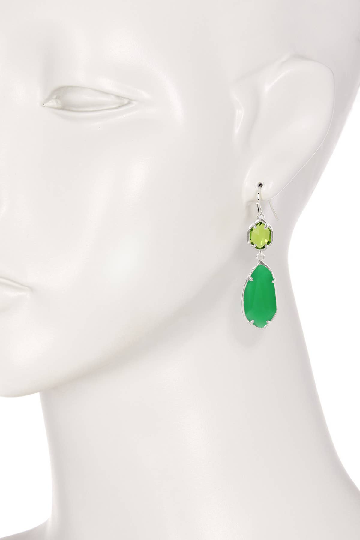 Zoey Simmons - Vente Boucles d'oreilles pendantes - Boucles d'oreilles pendantes en cristal de calcédoine verte - SF2