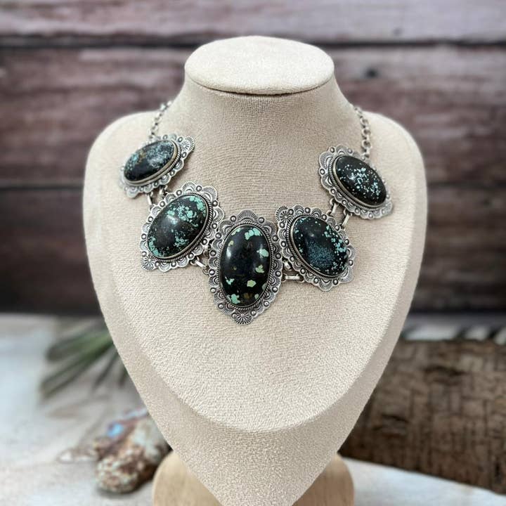 Handmade Sterling Silver Lander Turquoise Choker Necklace with Signed Nizhoni and other Purchase Wholesale sterling silver chokers. Free Returns & Net 60 Terms on Faire trending on Faire.