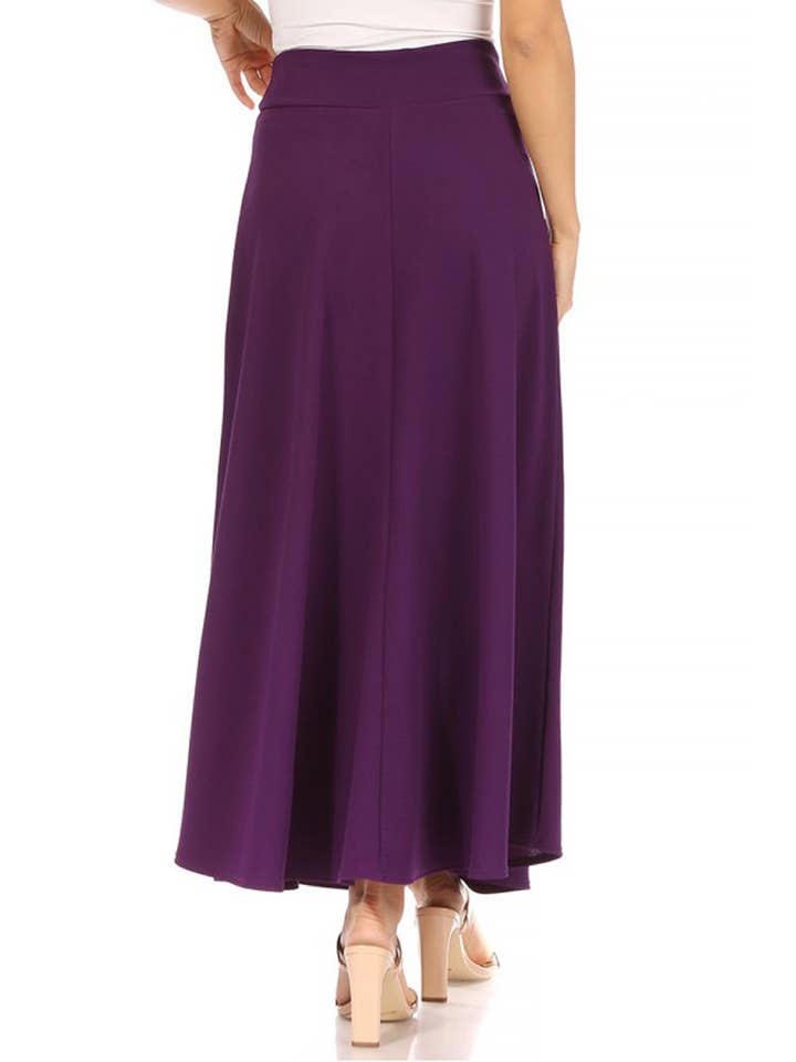 MOA COLLECTION - Wholesale Skirt - Women's - Women's Casual Solid Flare A-line Long Skirt27