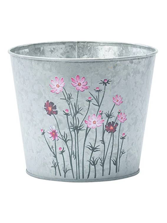 6.5" Pink Flowers Pot Cover Item #33927 for wholesale by Napco