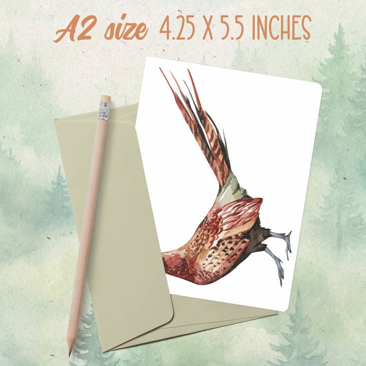 Handgefertigte Grußkarte mit Fasanenmotiv für den Großhandel von Soul Familiar