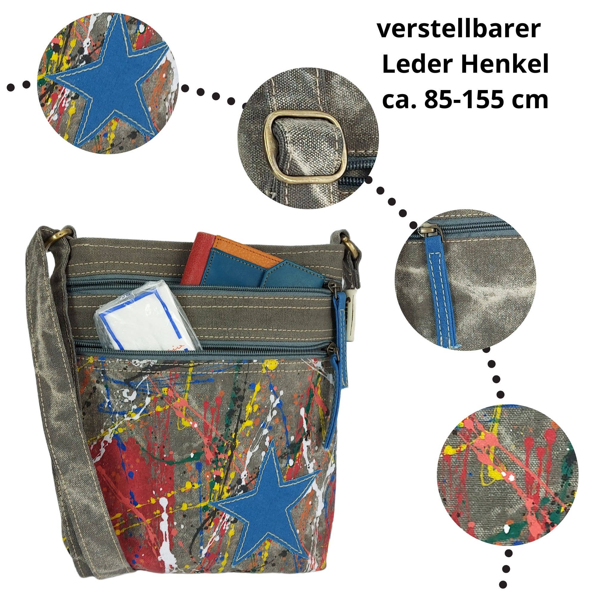 Sunsa - Vente Sac à bandoulière – femme - sac à bandoulière sac à bandoulière en toile sac à bandoulière végétalien8