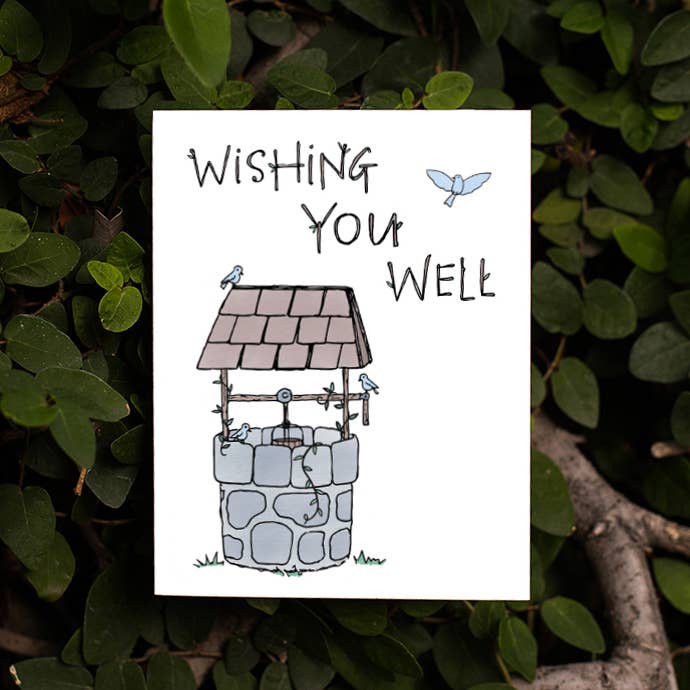 Je vous souhaite bonne chance | Carte Je pense à vous et confort pour la vente par Lacelit | Stationery & Gifts by Kimberly Kuniko