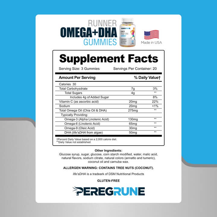 PEREGRUNE - Wholesale Oral Supplement/Vitamin - RUNNER OMEGA 3/6/9 - GUMMY1