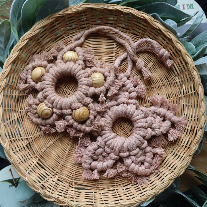 Radically You - Wholesale Ornament - Pink Boho Macrame Star Ornament1