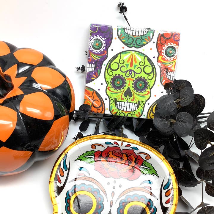 Dia de los Muertos Sugar Skull Paper Napkins for wholesale by All Little Cute Things