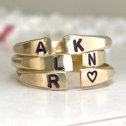 Anillo de puño abierto personalizado dorado para venta al por mayor de Isabelle Grace Jewelry