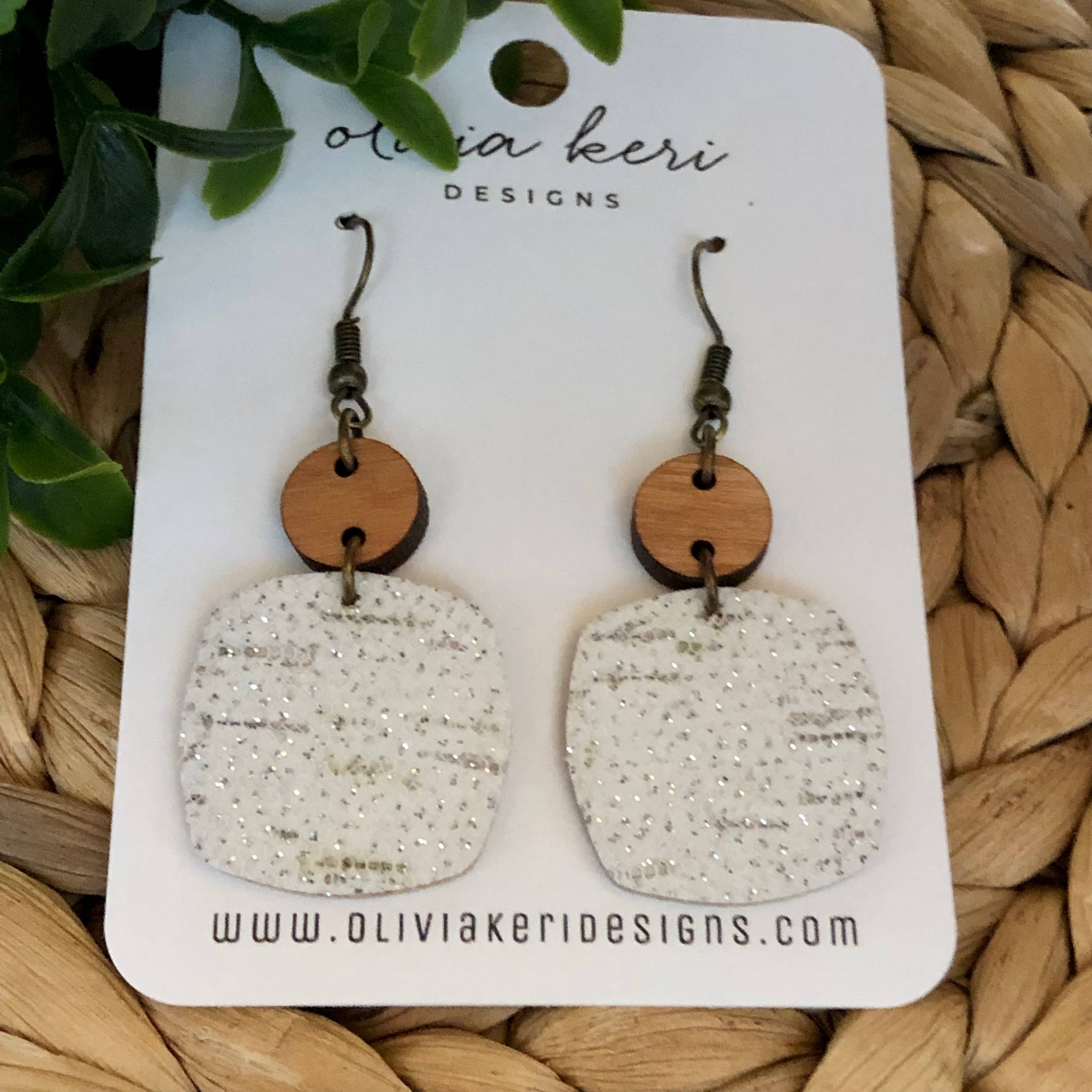 Olivia Keri Designs - Wholesale Dangle Earrings - Nora - Sparkle White Birch2