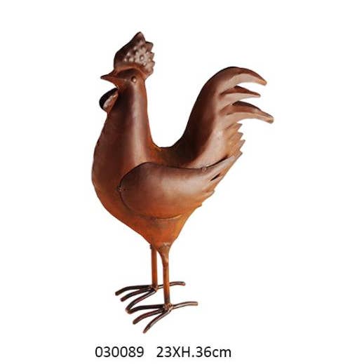 Coq Rouille En Metal Gm 23 X 9 X H.36 cm pour la vente par Faye