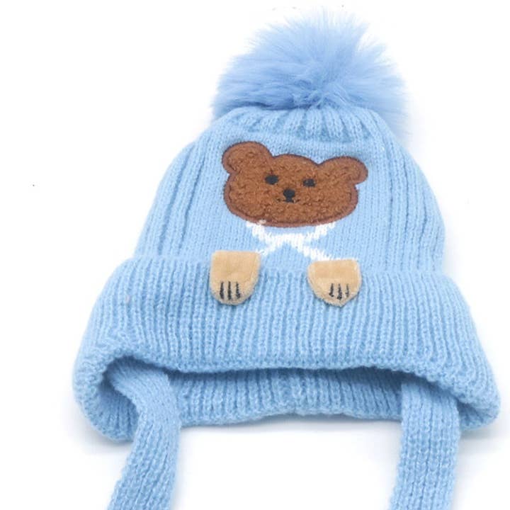 Y-A4.3 HAT1001-004-1 Bonnet avec Ours pour Enfants Bl pour la vente par Menga Trading